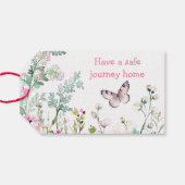 Spring Green Butterfly Floral Baby shower Cadeaulabel (Achterkant Horizontaal)