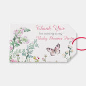 Spring Green Butterfly Floral Baby shower Cadeaulabel (Voorkant (Horizontaal))