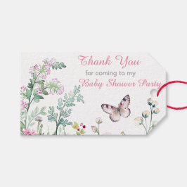 Spring Green Butterfly Floral Baby shower Cadeaulabel