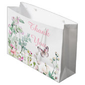 Spring Green Butterfly Floral Baby shower Groot Cadeauzakje (Voorkant Gekanteld)