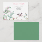 Spring Green Butterfly Floral Baby shower Informatiekaartje (Voorkant / Achterkant)