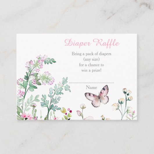 Spring Green Butterfly Floral Baby shower Informatiekaartje (Voorkant)