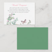 Spring Green Butterfly Floral Baby shower Informatiekaartje (Voorkant / Achterkant)