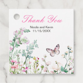 Spring Green Butterfly Floral Wedding Bedankjes Labels