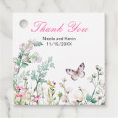 Spring Green Butterfly Floral Wedding Bedankjes Labels (Voorkant)