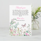 Spring Green Butterfly Floral Wedding Bedankkaart (Staand voorkant)