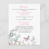 Spring Green Butterfly Floral Wedding Informatiekaartje (Voorkant)