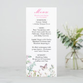 Spring Green Butterfly Floral Wedding Menu (Staand voorkant)