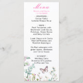 Spring Green Butterfly Floral Wedding Menu (Voorkant)
