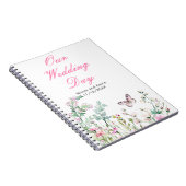 Spring Green Butterfly Floral Wedding Notitieboek (Rechterzijde)