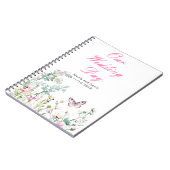 Spring Green Butterfly Floral Wedding Notitieboek (Linkerzijde)