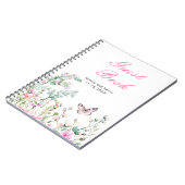Spring Green Butterfly Floral Wedding Notitieboek (Linkerzijde)