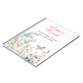 Spring Green Butterfly Floral Wedding Notitieboek (Linkerzijde)