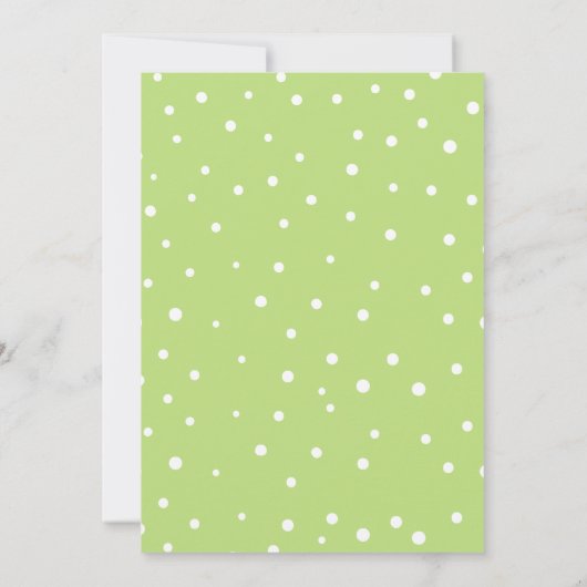 Spring Green Confetti Stip Baby shower Uitnodiging (Achterkant)