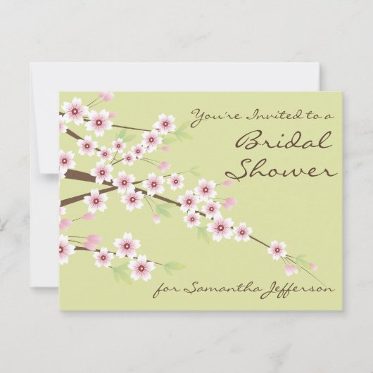 Spring Green Custom Bridal Shower-uitnodiging Kaart (Voorkant)