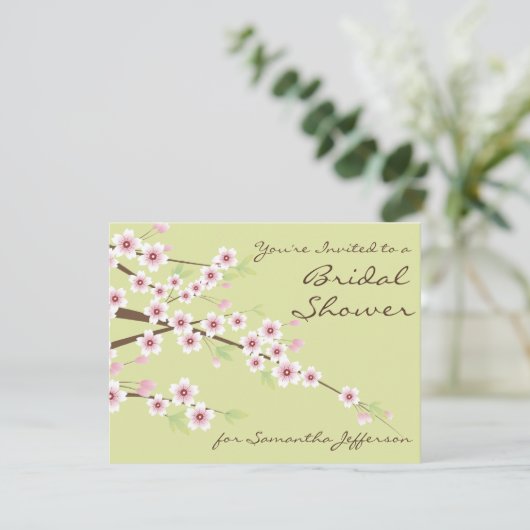 Spring Green Custom Bridal Shower-uitnodiging Kaart (Staand voorkant)