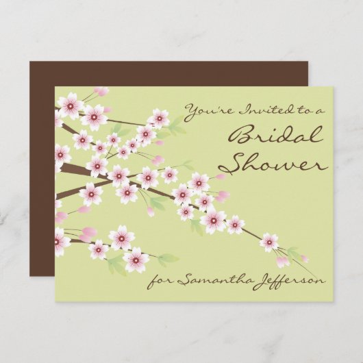 Spring Green Custom Bridal Shower-uitnodiging Kaart (Voorkant / Achterkant)