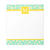 Spring Green Daisies Monogram Notitieblok (Voorkant)