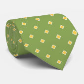 Spring Green Dandelion Yellow Diamond Polka Dot Stropdas (Opgerold)
