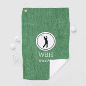 Spring Green Denim Fabric Print, Mannen Golf Towel Golfhanddoek (Insitu)