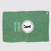 Spring Green Denim Fabric Print, Mannen Golf Towel Golfhanddoek (Horizontaal)