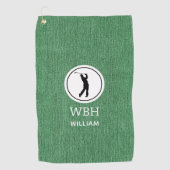 Spring Green Denim Fabric Print, Mannen Golf Towel Golfhanddoek (Voorkant)