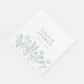 Spring Green Elegant Boho Wildflower Wedding Servet (Hoek)