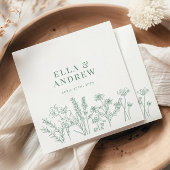Spring Green Elegant Boho Wildflower Wedding Servet