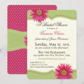 Spring Green en Fuschia Pink Daisy Vrijgezellenfee Kaart (Voorkant / Achterkant)