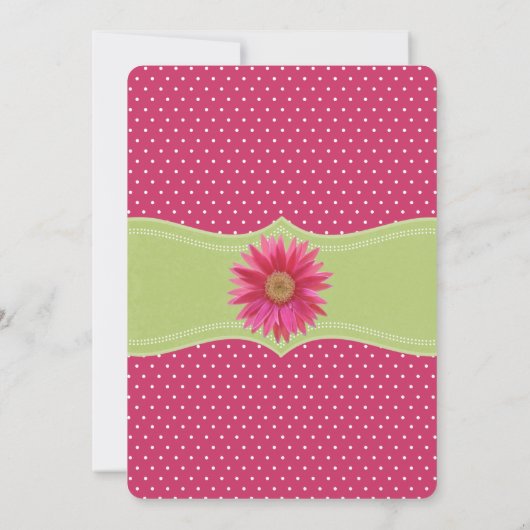 Spring Green en Fuschia Pink Daisy Vrijgezellenfee Kaart (Achterkant)