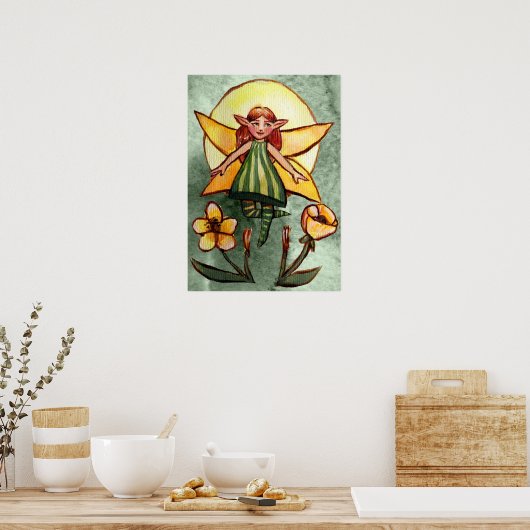 Spring Green Fairy Poster (Keuken)