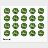 SPRING GREEN FERN FOTO ROUND STICKER (Vel)