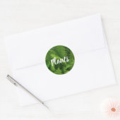 SPRING GREEN FERN FOTO ROUND STICKER (Envelop)