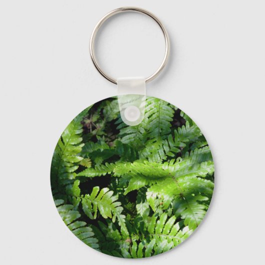Spring Green Ferns boho botanisch Sleutelhanger (Voorkant)