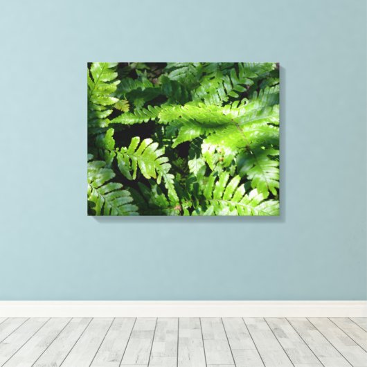Spring Green Ferns Canvas Afdruk (Insitu (Houten vloer))