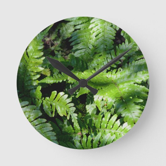 Spring Green Ferns Ronde Klok (Voorkant)