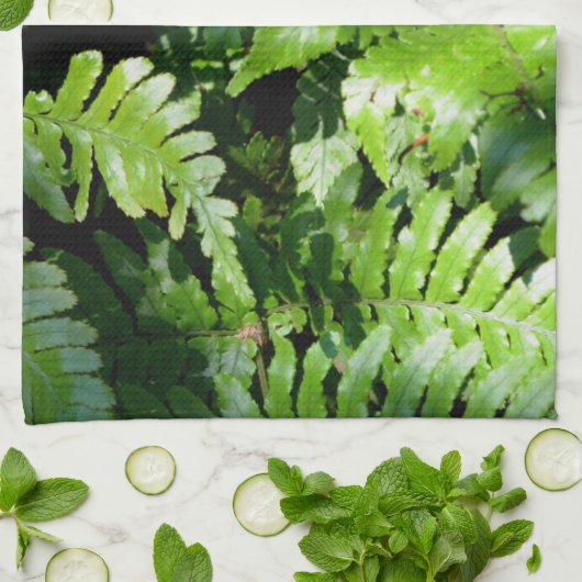 Spring Green Ferns Theedoek (Gevouwen)