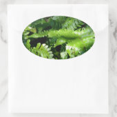 Spring Green Ferns tropisch botanisch groen Ovale Sticker (Tas)