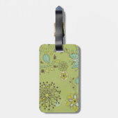 Spring Green Floral Design Monogram Designer Bagagelabel (Achterkant verticaal)