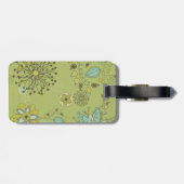 Spring Green Floral Design Monogram Designer Bagagelabel (Achterkant horizontaal)