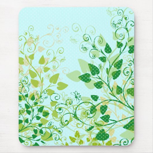 Spring Green Floral mousepad Muismat (Voorkant)
