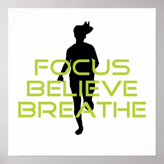 Spring Green Focus Believe Breathe Poster (Voorkant)