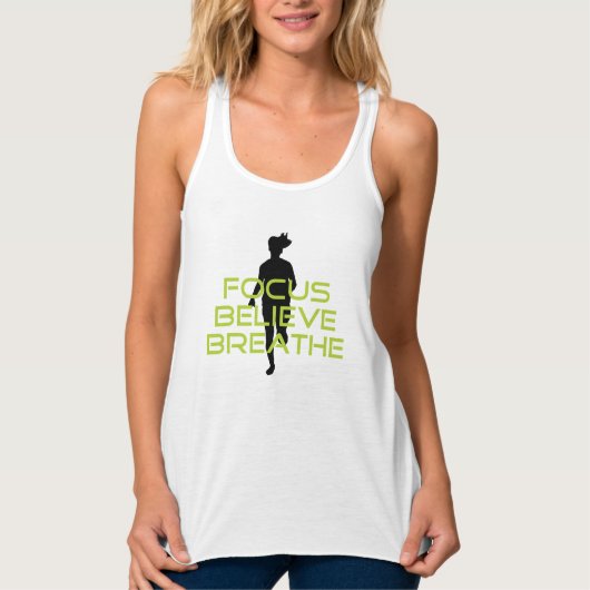 Spring Green Focus Believe Breathe Tanktop (Voorkant)