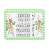 Spring Green Gingham Dry Measures Floral Magnet Magneet (Horizontaal)