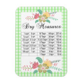 Spring Green Gingham Dry Measures Floral Magnet Magneet (Verticaal)