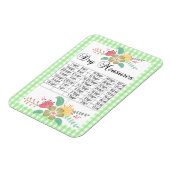 Spring Green Gingham Dry Measures Floral Magnet Magneet (Linkerzijde)