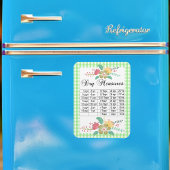 Spring Green Gingham Dry Measures Floral Magnet Magneet