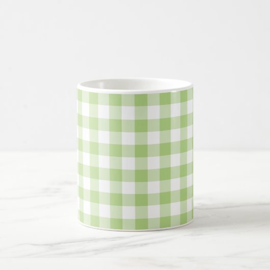 Spring Green Gingham Pattern Koffiemok (Center)