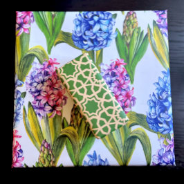 Spring Green & Gold Hyacinth Inpakpapier Vel