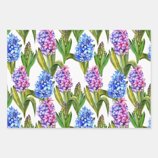 Spring Green & Gold Hyacinth Inpakpapier Vel (Voorkant)